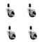 Service Caster 3'' SS Phenolic Swivel 1-3/8'' Expanding Stem Caster Set with Brake, 4PK SCC-SSEX20S314-PHS-TLB-138-4 - alternate 1